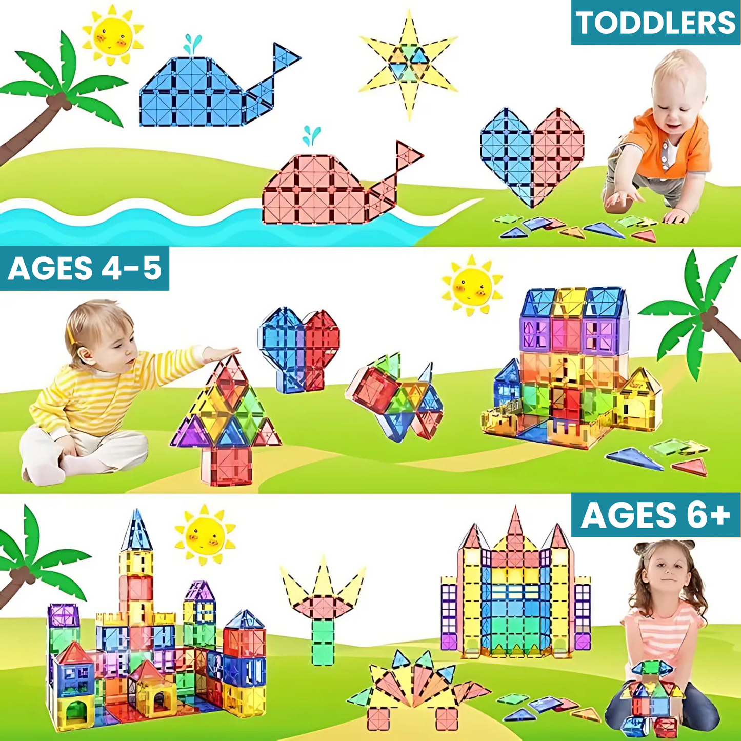 Magni-Play™ Magnetic Building Tiles