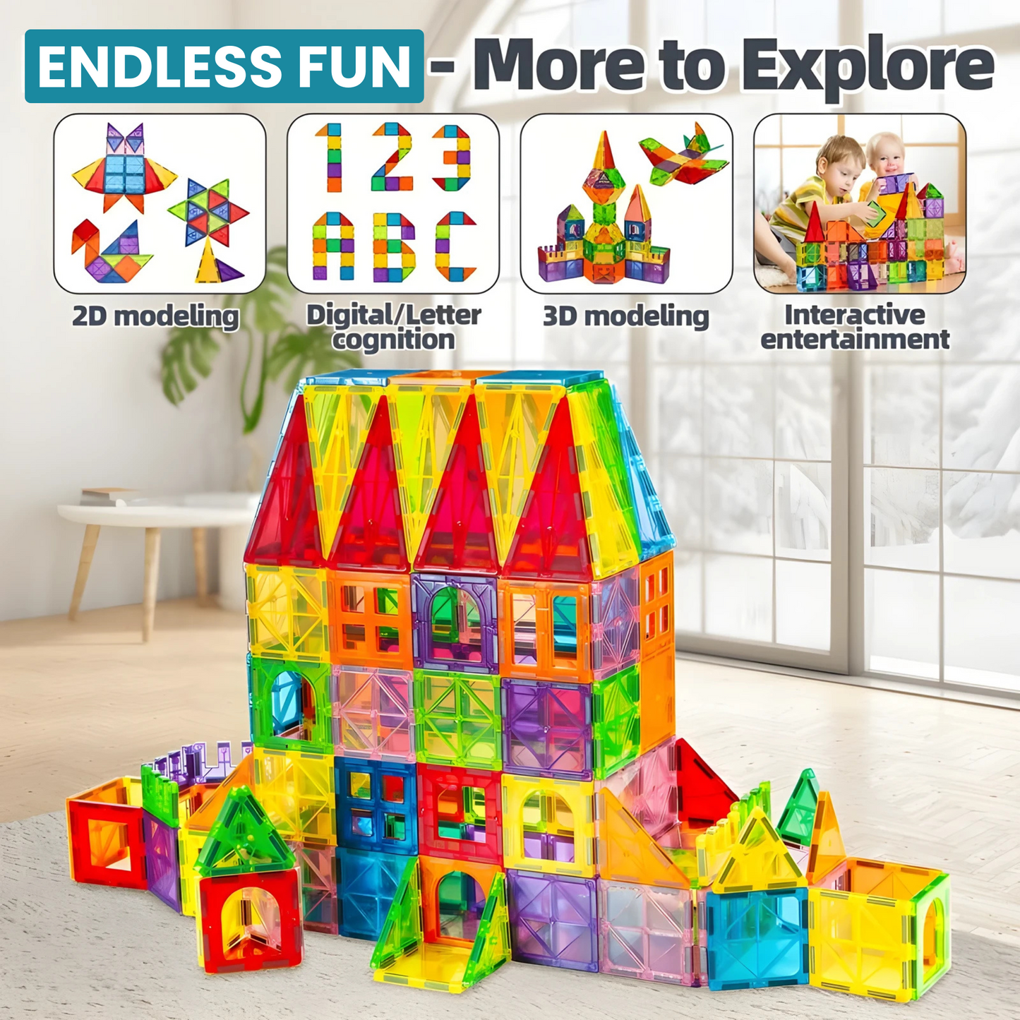 Magni-Play™ Magnetic Building Tiles